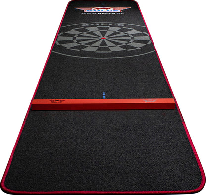 Bulls Carpet Dartmatte Schwarz/Rot + Oche | 300x60 cm