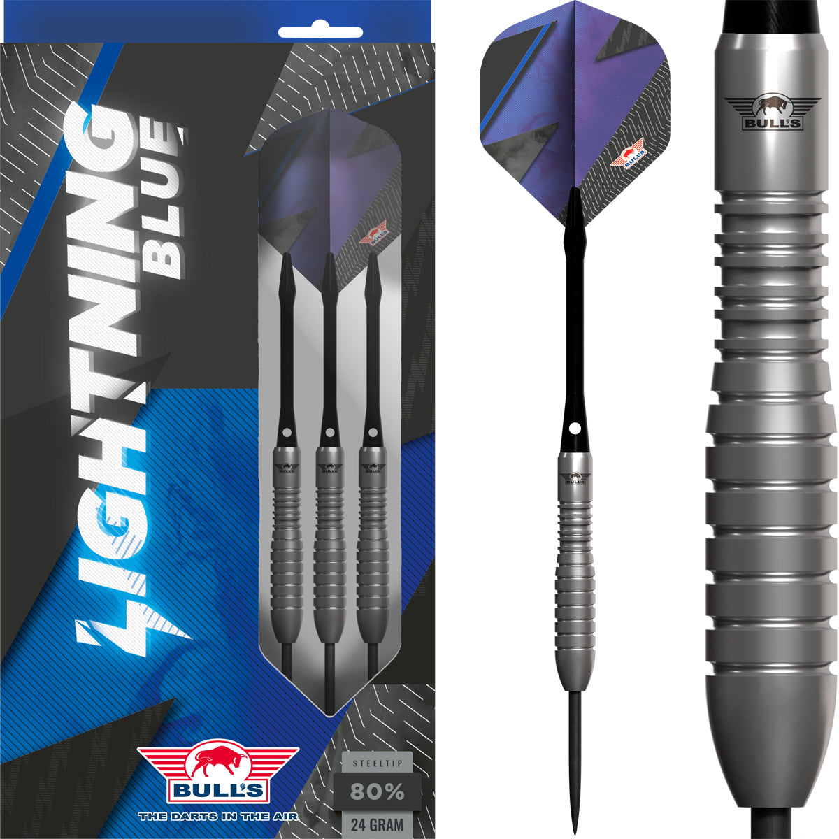 Bull´s Lightning Blau 80% Steeldarts