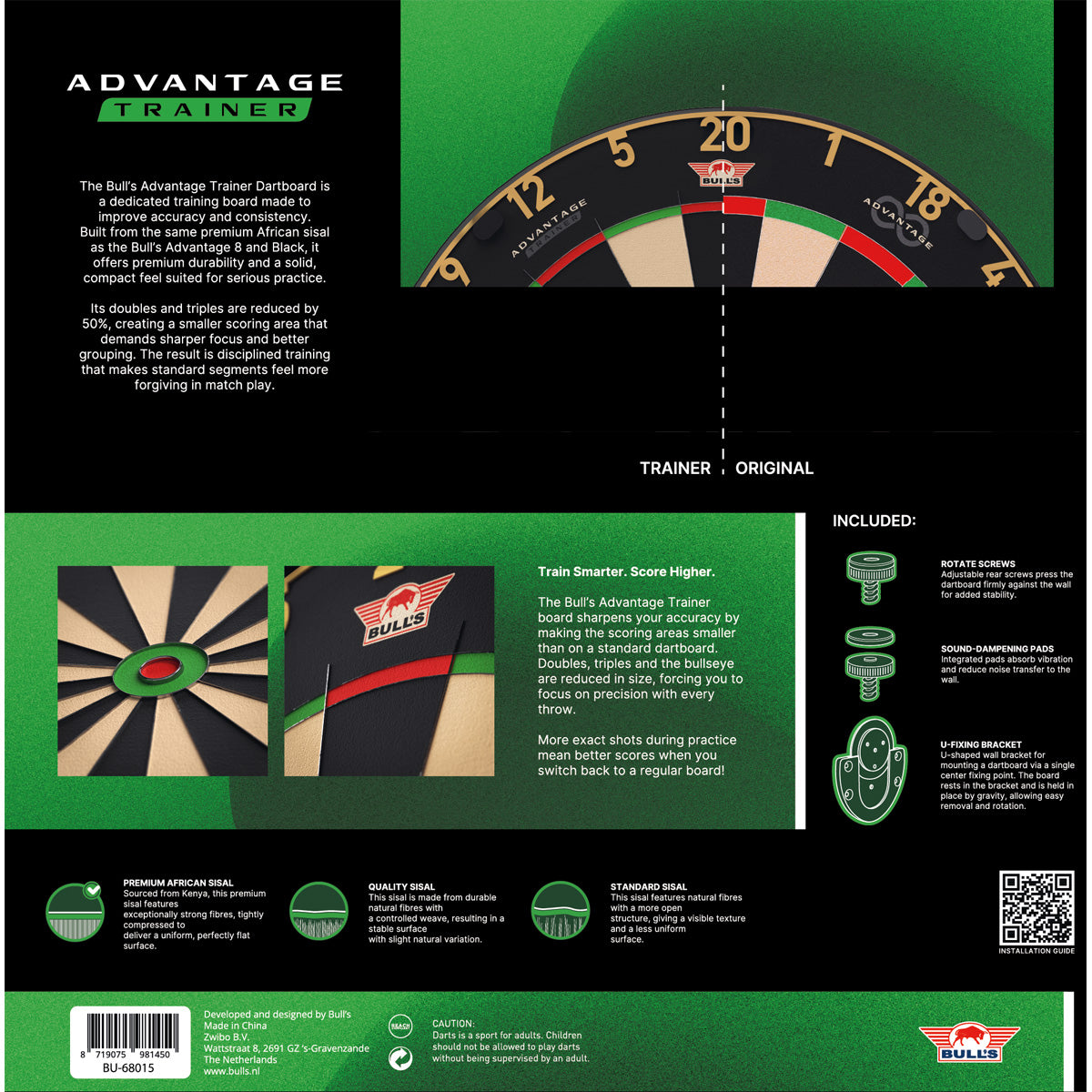 Bull's Gold Advantage 8 Trainer Dartboard